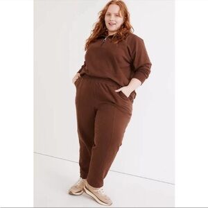 Madewell Women's Plus MWL Ribbed Seamed Sweatpants 2X Tapered Leg Pockets NEW